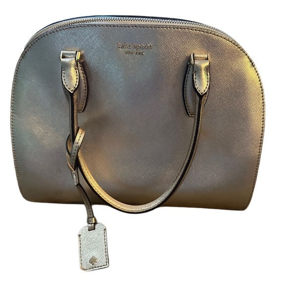 kate spade Handbags - Kate Spade Metallic Champagne Saffiano Leather Dome Satchel Handbag